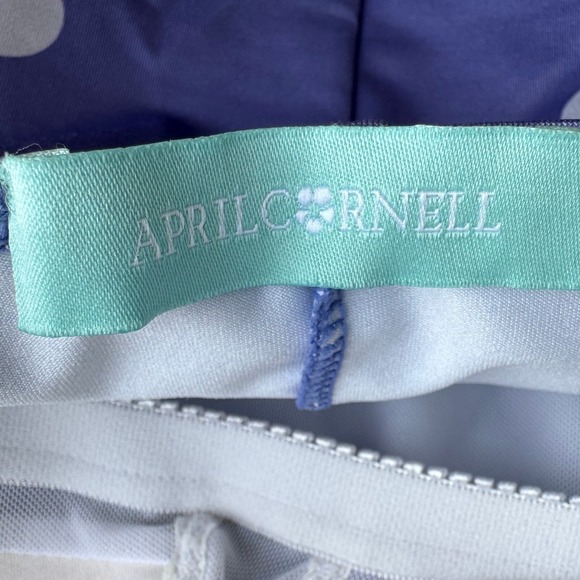 April Cornell NEW Retro Swimsuit Periwinkle Polka Dot Halter One Piece - Picture 8 of 9